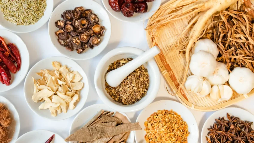 تصویر تعدادی گیاه دارویی چینی مربوط به طب TCM